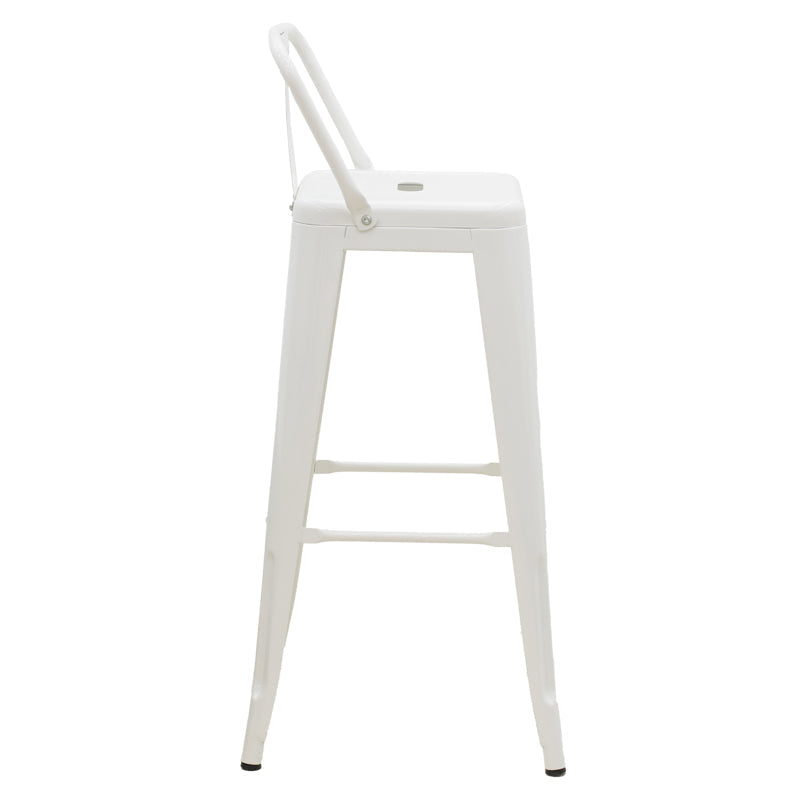 Scaun de bar cu spatar Utopia metal, alb, 42x42x97 cm