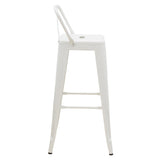 Scaun de bar cu spatar Utopia metal, alb, 42x42x97 cm