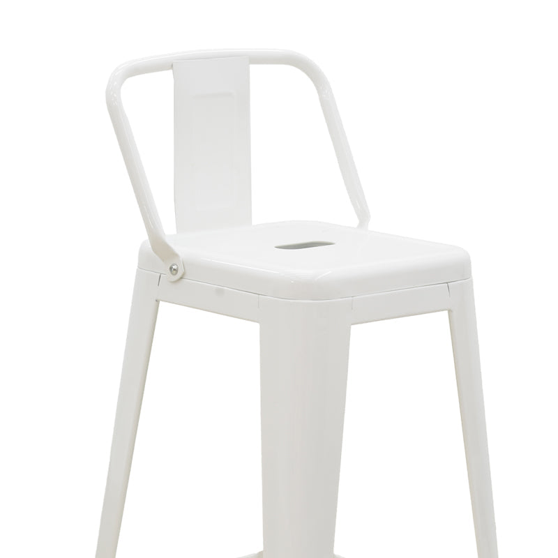 Scaun de bar cu spatar Utopia metal, alb, 42x42x97 cm