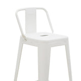Scaun de bar cu spatar Utopia metal, alb, 42x42x97 cm