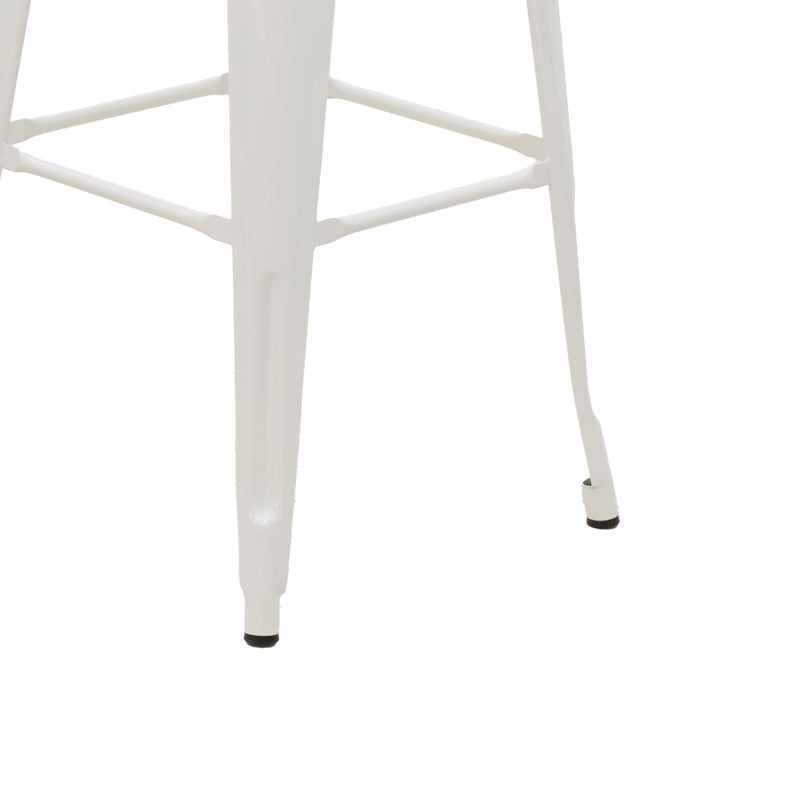 Scaun de bar cu spatar Utopia metal, alb, 42x42x97 cm