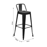 Scaun de bar cu spatar Utopia metal, alb, 42x42x97 cm