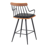 Scaun de bar Posse, lemn si metal, 48x54x92 cm - Negru