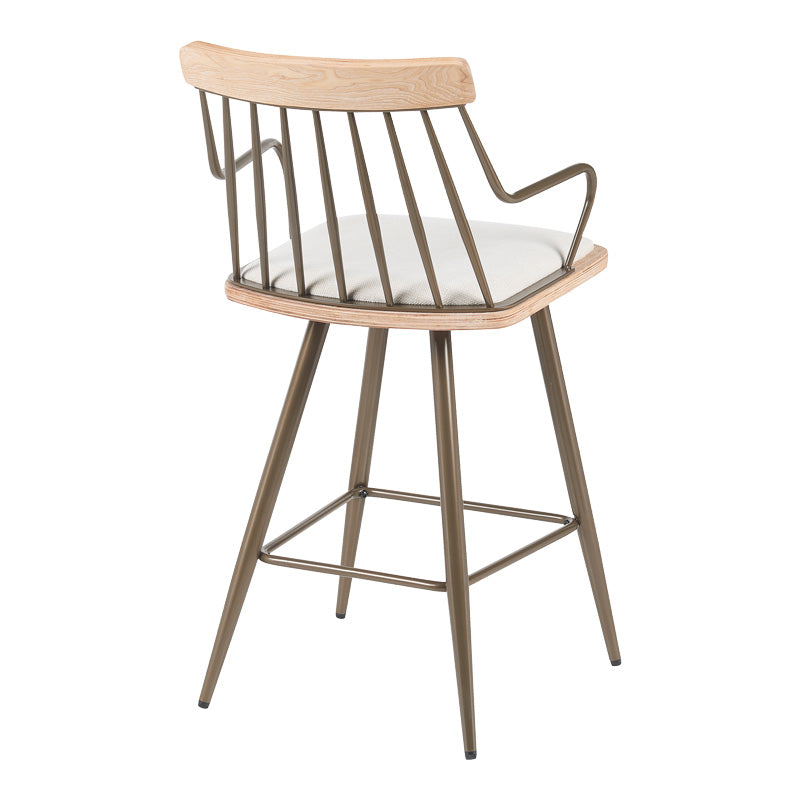 Scaun de bar Posse, lemn si metal, 48x54x92 cm - Bej