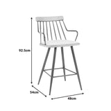 Scaun de bar Posse, lemn si metal, 48x54x92 cm - Bej