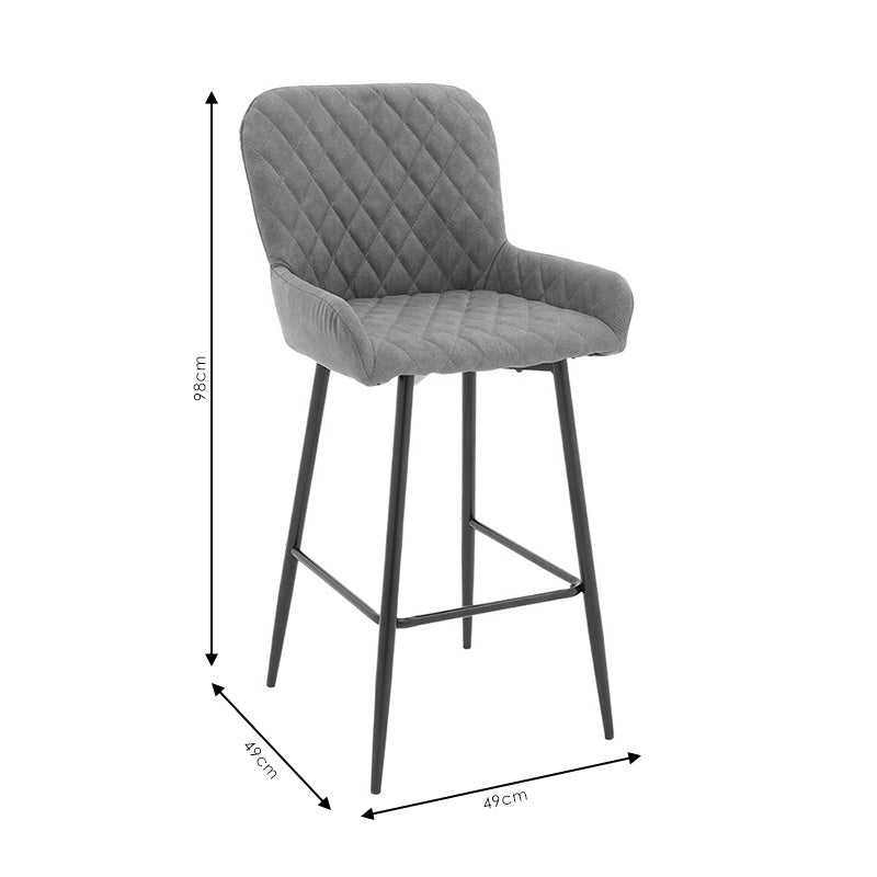 Scaun de bar Delicacy, Gri - maro antic, 49x49x98 cm - Maro