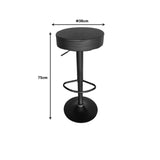Scaun de bar Dianors reglabil pe inaltime, negru-negru, 38x38x75 cm