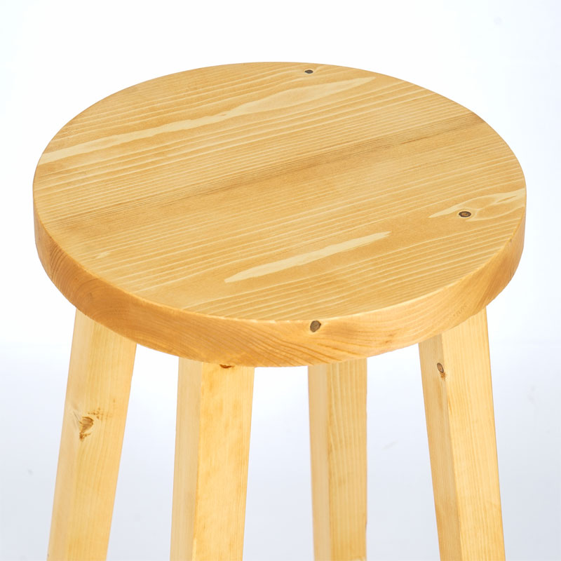 Scaun de bar din lemn Vistran, Natural, D28x70 cm
