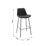 Scaun de bar Faith, metal, Diverse culori, 50x54x104 cm - Gri inchis