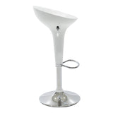 Scaun de bar Felice reglabil pe inaltime baza, alb-crom, 40x43x84 cm