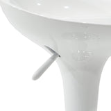 Scaun de bar Felice reglabil pe inaltime baza, alb-crom, 40x43x84 cm