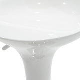 Scaun de bar Felice reglabil pe inaltime baza, alb-crom, 40x43x84 cm