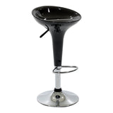 Scaun de bar Felice reglabil pe inaltime baza, negru-crom, 40x43x84 cm