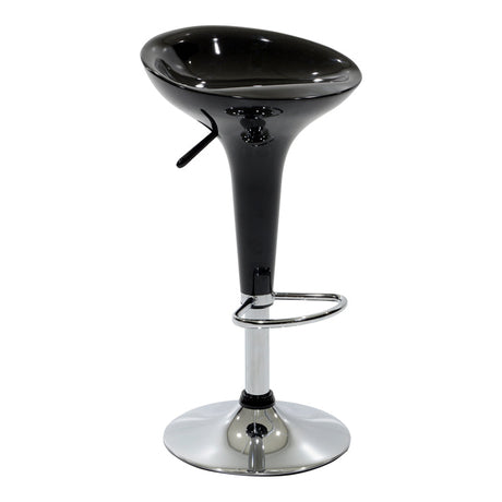 Scaun de bar Felice reglabil pe inaltime baza, negru-crom, 40x43x84 cm