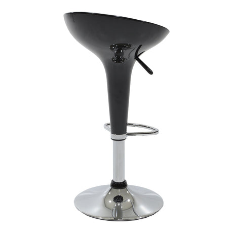 Scaun de bar Felice reglabil pe inaltime baza, negru-crom, 40x43x84 cm