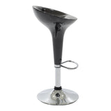 Scaun de bar Felice reglabil pe inaltime baza, negru-crom, 40x43x84 cm