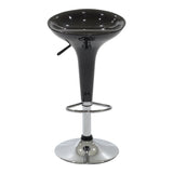 Scaun de bar Felice reglabil pe inaltime baza, negru-crom, 40x43x84 cm