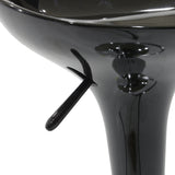 Scaun de bar Felice reglabil pe inaltime baza, negru-crom, 40x43x84 cm
