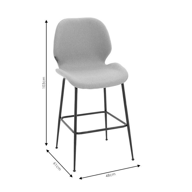 Scaun de bar Impel, Bej - Gri, 61x48x103 cm - Bej