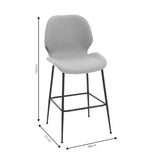 Scaun de bar Impel, Bej - Gri, 61x48x103 cm - Bej
