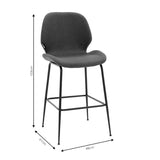 Scaun de bar Impel, Bej - Gri, 61x48x103 cm - Gri