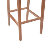 Scaun de bar inaltime medie Sponze Natural lemn de tec schelet si ratan, Natural, 40x47x89 cm
