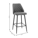 Scaun de bar Inflame, Antracit, 55x48x107 cm