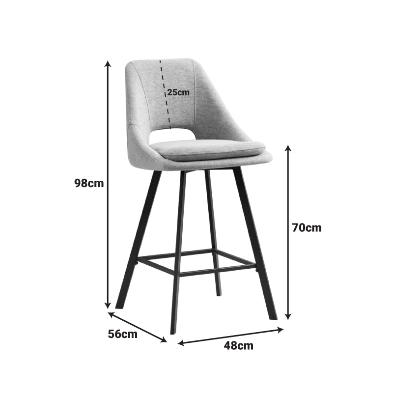 Gri | SKU: 093-000044 | Scaun de bar Initiate, 48x56x98 cm, varianta Gri, produs pentru amenajarea locuinței, disponibil online în România la CasaMob