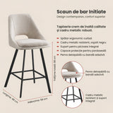 Scaun de bar Initiate, Crem - Bej, 48x56x98 cm - Crem