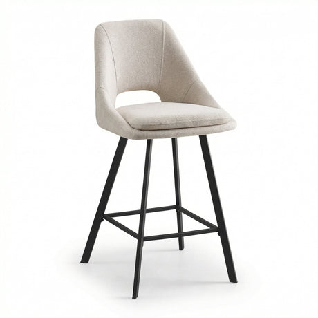Scaun de bar Initiate, Crem - Bej, 48x56x98 cm