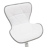 Scaun de bar Jorine reglabil pe inaltime, baza pu-crom, Alb - Negru, 53x44x114 cm - Alb