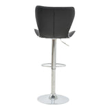 Scaun de bar Jorine reglabil pe inaltime, baza pu-crom, Alb - Negru, 53x44x114 cm - Negru