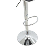 Scaun de bar Jorine reglabil pe inaltime, baza pu-crom, Alb - Negru, 53x44x114 cm - Negru