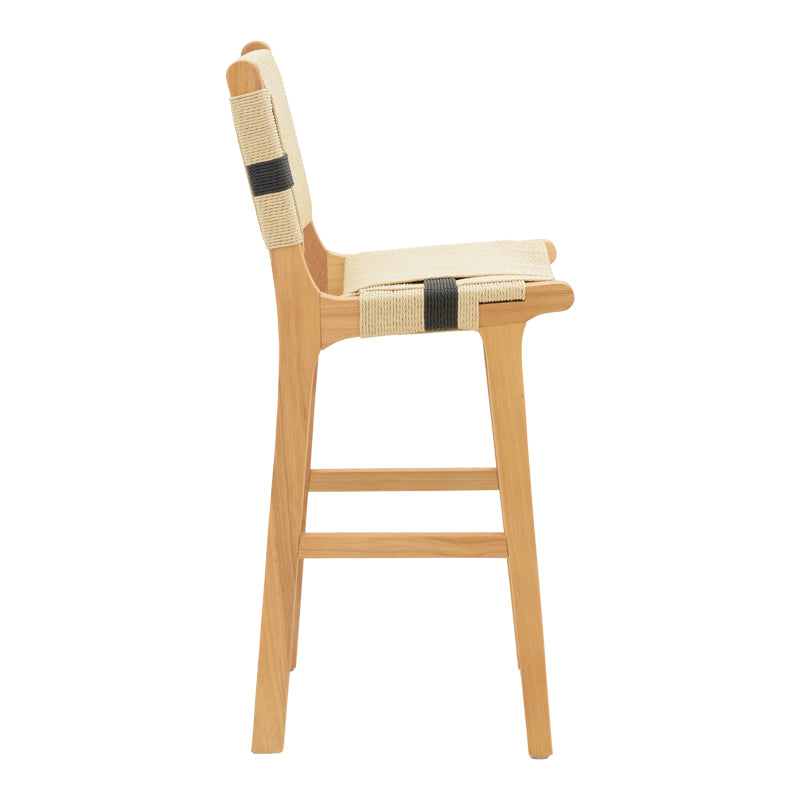 Scaun de bar Julien Natural-Natural-funie, neagra, 45x46x95 cm, perspectiva suplimentara
