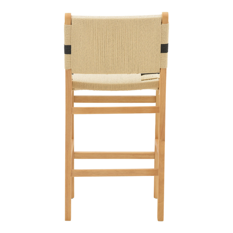 Scaun de bar Julien Natural-Natural-funie, neagra, 45x46x95 cm, foto produs 6