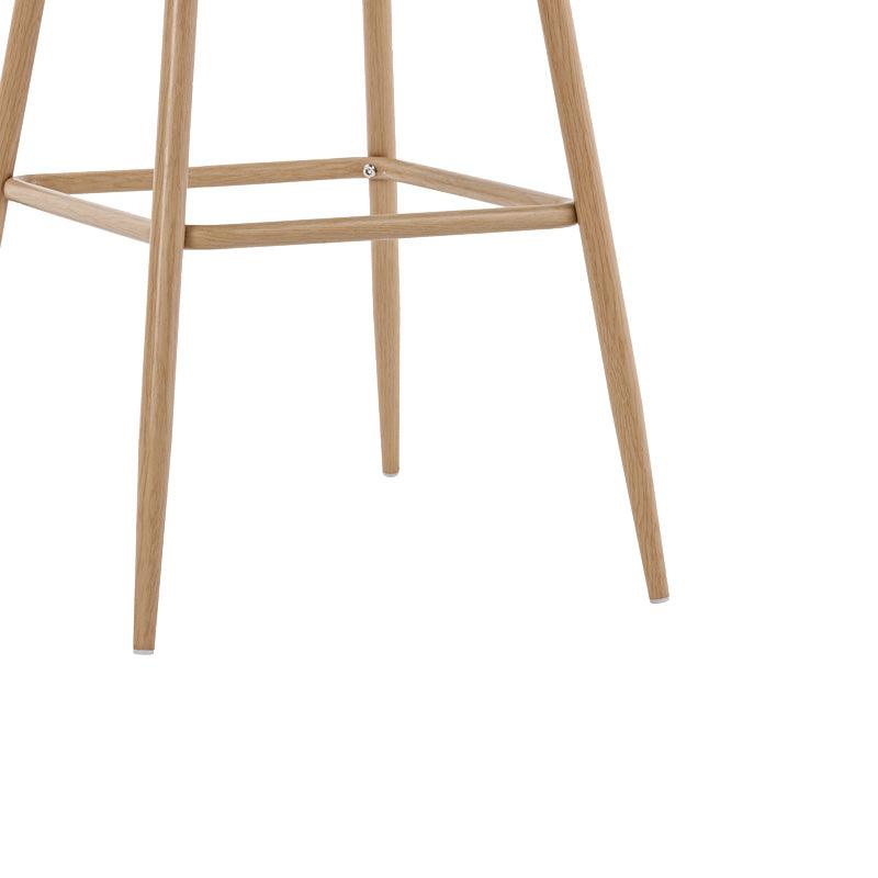 Scaun de bar Kace rattan, Negru - Natural, 43x55x102 cm - Natural