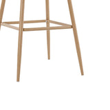 Scaun de bar Kace rattan, Negru - Natural, 43x55x102 cm - Natural