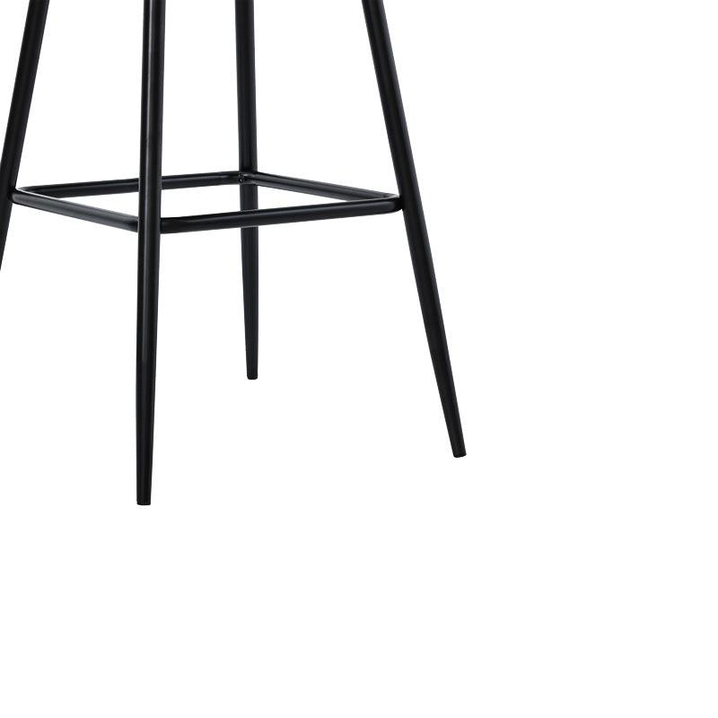 Scaun de bar Kace rattan, Negru - Natural, 43x55x102 cm - Negru