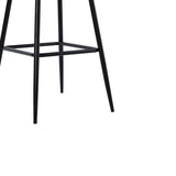 Scaun de bar Kace rattan, Negru - Natural, 43x55x102 cm - Negru
