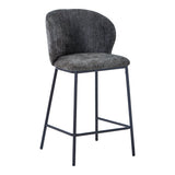 Scaun de bar cu tapițerie, Karg, Textil/Metal, Bej - Gri, 49x46x93 cm - Scaun de bar cu tapițerie, Karg, Textil/Metal, Bej - Gri, 49x46x93 cm