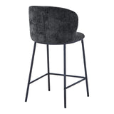 Scaun de bar cu tapițerie, Karg, Textil/Metal, Bej - Gri, 49x46x93 cm - Gri
