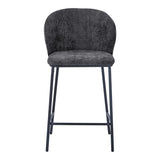 Scaun de bar cu tapițerie, Karg, Textil/Metal, Bej - Gri, 49x46x93 cm - Gri