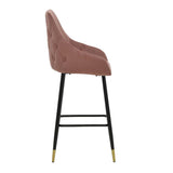 Scaun de Bar Lithe metal, 47x44x98 cm - Roz