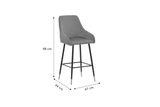 Scaun de Bar Lithe metal, 47x44x98 cm - Negru