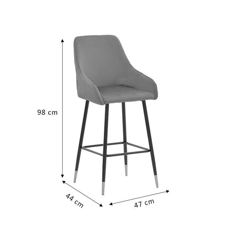 Scaun de Bar Lithe metal, 47x44x98 cm - Roz