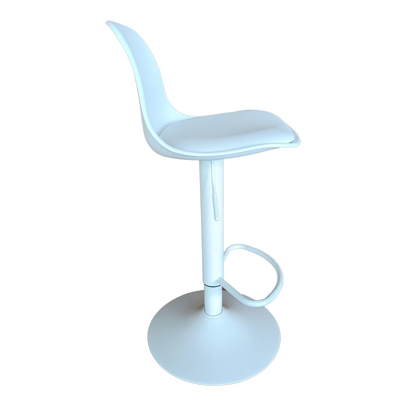 Scaun de bar Louser reglabil pe inaltime negru cu perna - baza, Alb - Negru, 44x46x114 cm - Alb