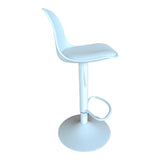 Scaun de bar Louser reglabil pe inaltime negru cu perna - baza, Alb - Negru, 44x46x114 cm - Alb