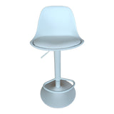 Scaun de bar Louser reglabil pe inaltime negru cu perna - baza, Alb - Negru, 44x46x114 cm - Alb