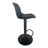 Scaun de bar Louser reglabil pe inaltime negru cu perna - baza, Alb - Negru, 44x46x114 cm - Negru