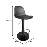 Scaun de bar Louser reglabil pe inaltime negru cu perna - baza, Alb - Negru, 44x46x114 cm - Negru